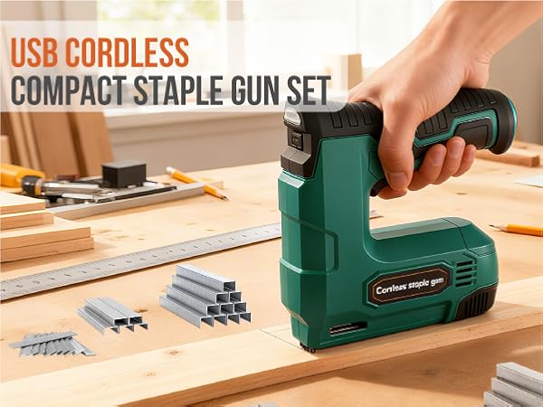 Hi-Spec 4V Cordless USB Staple Gun for DIY, Crafts, Furniture and Carpentry
