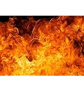 BELECO 7x5ft Fabric Raging Fire Backdrop Flames Backdrop Buring Fire Black Background Fire Fighte...