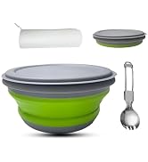 RMAMSCOV Camping Bowl, 1 PCS Food Grade Silicone Collapsible Bowl Lunch Box Salad Bowl with Lid, ...