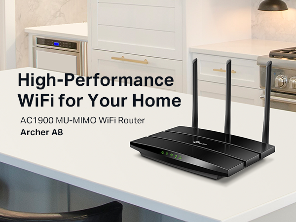 WiFi Network Router Dual Band Gigabit for Home - TP-Link AC1900 Archer A8
