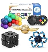 5PCS Sensory Fidget Spinner Toys Pack with Infinity Figette Cube Finger Pad Transformable Gyro St...