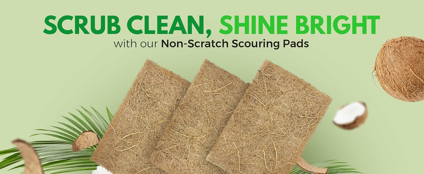 dish scrubber set heavy duty scouring pads mesh dish scrubber non scratch scrub sponge walnut pad