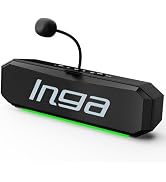 INGA Computer Speakers with Detachable Mic, Plug-and-Play USB Soundbar with Dynamic Lighting, Gam...