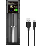 18650 Battery Charger, 1 Bay Battery Charger with Smart LCD Display Fast Charge for Rechargeable ...