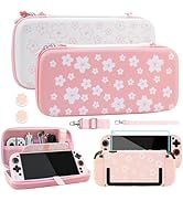 RHOTALL Cherry Blossom Carrying Case for Nintendo Switch 2,Cute Sakura Protective Travel Case,Pin...