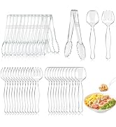 Mwellewm 36Pcs Serving Utensils Large Plastic Serving Utensils Set Serving Spoons for Buffet Clea...