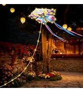 Toodour Solar Butterfly Lights Outdoor, 2.9Ft 174 LED Waterproof Kite Butterfly Garden Decor, 8 M...