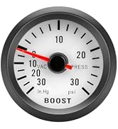 Norkmdi 2 Inch 12V Digital Turbo Boost Gauge, -30 to 30 PSI, Black | sensor included, bright indi...