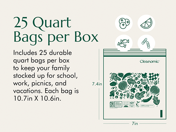 cleanomic quart zip bag
