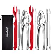 Ajmyonsp 8Pack Seafood Tools Set Crab Crackers Nuts Cracker and Picks - 4 Crab Leg Forks 2 Stainl...