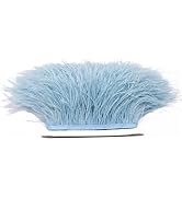 FQTANJU 2 Yards Soft & Natural Ostrich Feathers Fringe Trims Ribbon Used for Dress, Sewing, Craft...