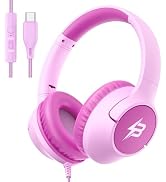 Kids Headphones Wired with USB C Plug, 85/94 dB Volume Limit Foldable USB Type C Headphones for K...