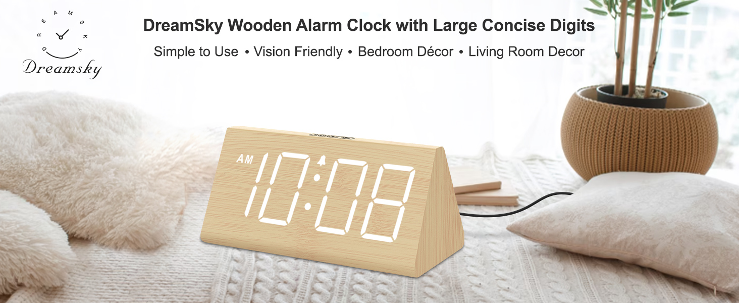 wooden alarm clock