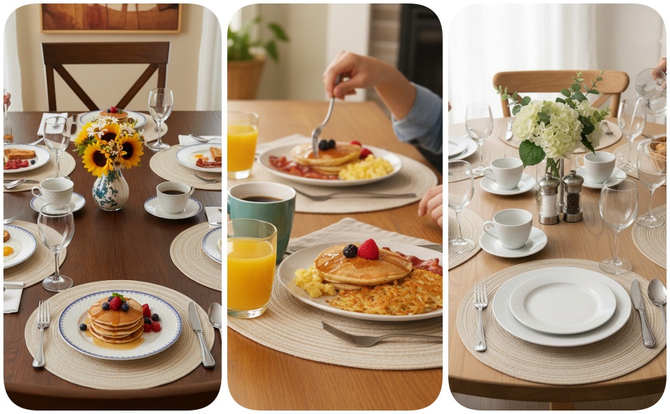 cotton polyester braided comfortable placemats for dining tables
