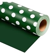Burymento Green and White Dots Wrapping Paper, Reversible Pink Gift Wrap for Birthday, Valentines...