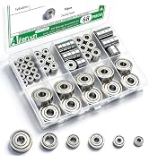 Aienxn 68PCS Ball Bearing Kit, 6 Sizes-693ZZ,623ZZ,624ZZ,685ZZ,687ZZ,627ZZ Carbon Steel Deep Groo...