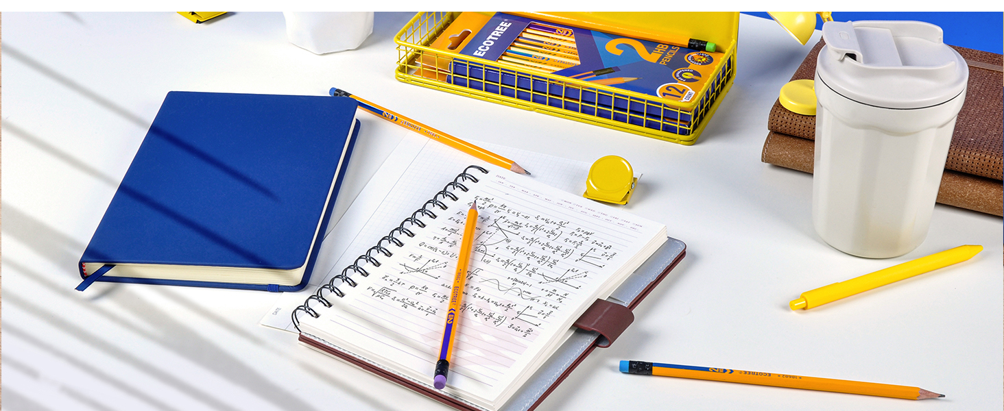 Break-resistant HB lead writes smoothly on all paper types, balance dark lines with durability