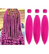 Braiding Hair Pre stretched Magenta Pink Prestretched Braiding Hair Extensions Kids Hypoallergeni...