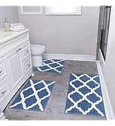 Pauwer Bathroom Rugs Sets 3 Piece, Non Slip Plush Shaggy Bath Carpet, Absorbent Machine Washable ...