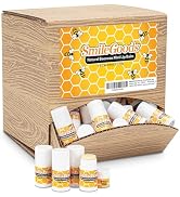 SmileGoods Natural Beeswax Mini Lip Balms with Dispenser Box, 120 Count