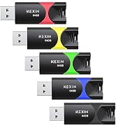 KEXIN Flash Drive 64GB Thumb Drive 5 Pack 64 GB USB Flash Drive USB 2.0 Memory Stick 64G Thumb Dr...
