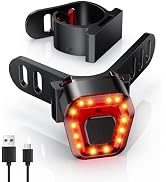 Prasky Bike Tail Light 5 Modes, Bike Lights for Night Riding, USB-C Rechargeable Bicycle Tailligh...