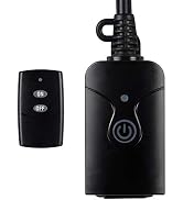 HBN Outdoor Indoor Wireless Remote Control 3-Prong Outlet Weatherproof Heavy Duty 15 A Compact 1 ...