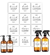 Minimalist Hand Soap Labels, Modern Dish soap, Hand Lotion Stickers, Waterproof Labels, Kitchen O...