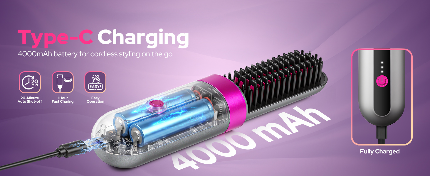 portable straightener brush