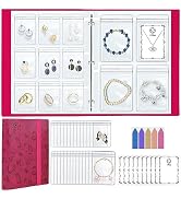 17Dec Large Transparent Jewelry Storage Book Organizer with 300 Pockets and 50 Jewelry Pouches,Tr...
