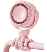 SWEETFULL Portable Stroller Fan, Pinch-Proof Baby Fan, 5-Speed Quiet Mini Clip on Fan, USB-C Rech...
