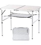 Folding Camping Table, 36''L x24''W Camp Aluminum Table with Adjustable Height Legs, Indoor Outdo...