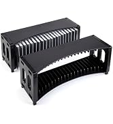 Alavisxf Stackable CD Storage Rack - 2 Pack ABS Organizer Holds 40 Slim CD Cases, Ideal for Home,...