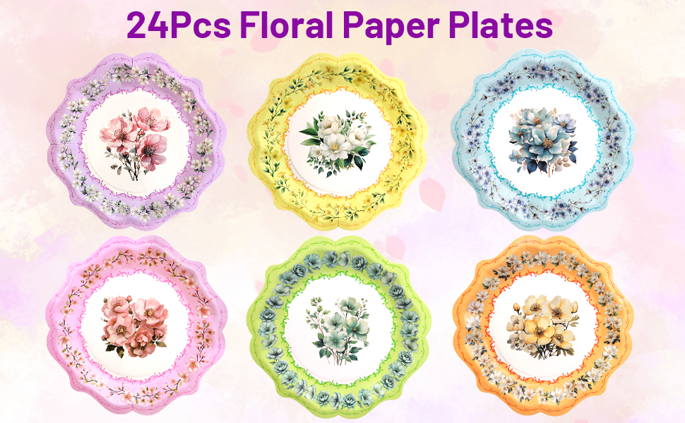 Floral Paper Plates
