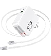 4-in-1 Retractable USB C Wall Charger, Fast Charging USB C &Lightning Cable | USB C & USB A Ports...