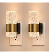 Dimmable Acrylic Plug in LED Night Lights, Dusk to Dawn Sensor, 2 Pack | 0-100LM Adjustable Brigh...