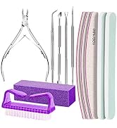 FANDAMEI Manicure and Pedicure Tools Kit, Manicure Kit, Nail Files 100/180, Nail Buffer Block, Na...