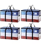 TAILI Extra Large Moving Bags, 4 Pack Clear Heavy Duty Totes For Storage, Wrap Around Handles, St...