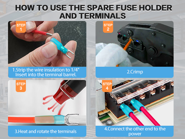 5 ring terminals and 5 spade terminals