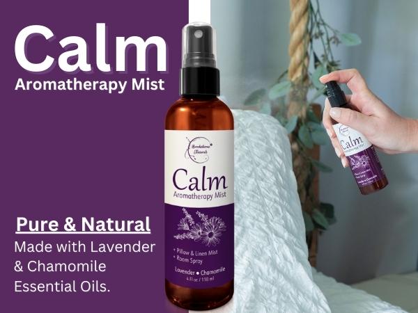 Calm Aromatherapy Mist is a pure & natural pillow spray.