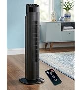 Uthfy Tower Fan for Bedroom, 120° Oscillating Standing Fan with Quiet Sleep Mode, 3 Speeds & 3 Mo...