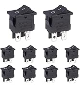 VEXUNGA Mini Rocker Switch On Off 4 Pin 2 Position 10A 250V Black Boat Rocker Toggle Switch KCD1 ...