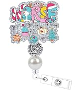Christmas Badge Holder Retractable Clip - Cosmisun Snowman Badge Reel with Alligator Clip Glitter...
