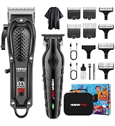 HIENA Professional Hair Clipper Set & Trimmer Kit for Men, Rechargeable Cordless Barber Clippers ...