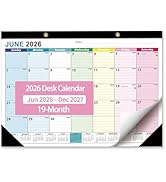 Desk Calendar 2026-2027 - Ougesi 19 Month Desk Top Calendar June 2026 - Dec 2027,17x12 Academic D...