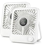 Ouddy Mode 2 Pack Small Desk Fan, Rechargeable Quiet Portable Travel Fan with 100 Wind Speeds Dig...