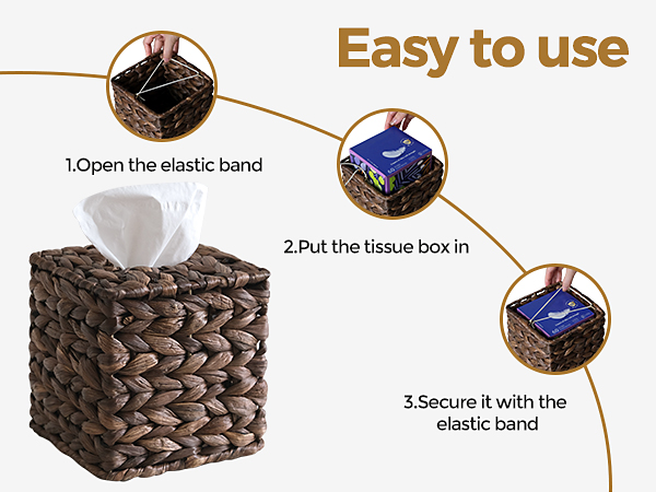 rattan tissue box cover