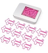 Haowuliao 60 Pink Pig Paper Clips Bookmarks, Pig Office Supplies Bulk Gifts for Women