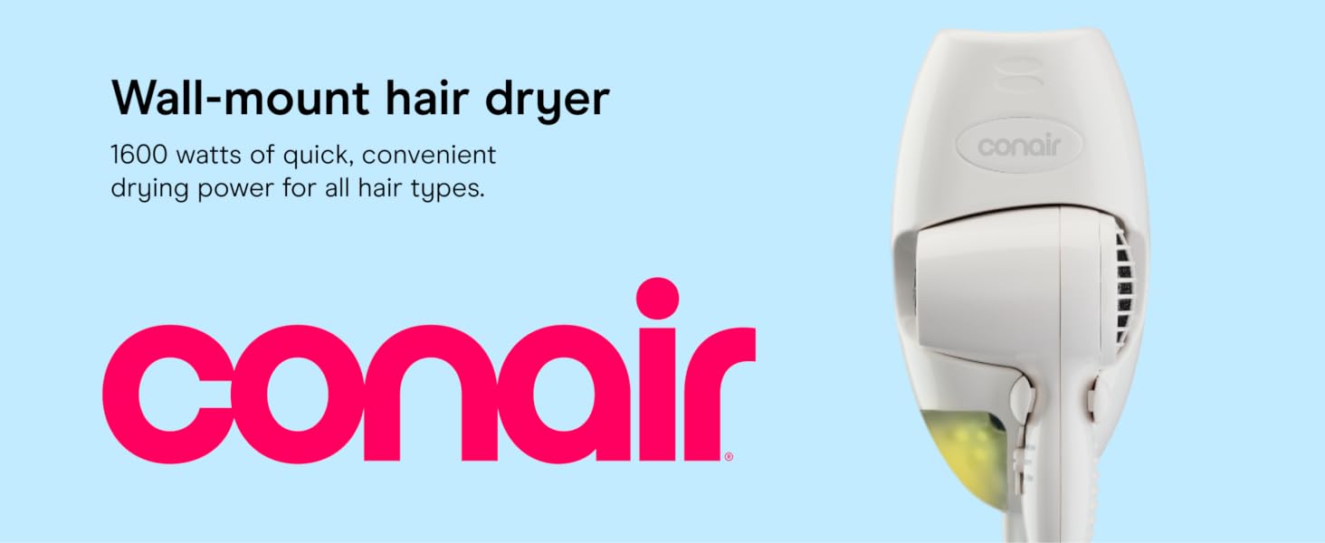 Wall-mount hair dryer