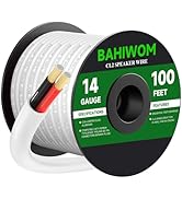 BAHIWOM Fire Safety CL2 Speaker Wire in-Wall & in-Ceiling 14 Gauge Wire 100 FT CCA Cord 2 Conduct...